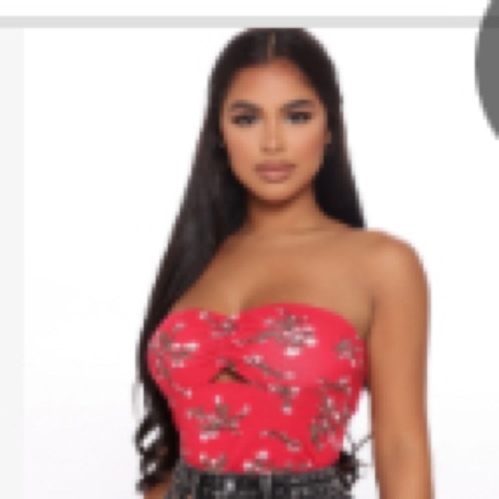 Fashion Nova Floral Crop Tube Top